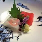 とうふ屋うかい - まぐろと真鯛のこぶ〆