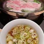 えびす坐 - ネギたっぷりの蕎麦つゆ