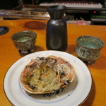 うなぎ屋酒坊・画荘 越後屋 - 越前ガニ甲羅酒、菊正宗燗酒