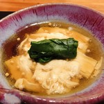 神楽坂 鉄板焼 中むら - ズワイガニ　ホタテ　小エビ　ポルチーニの軽いクリーム煮　生湯葉と出汁餡かけ