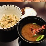 神楽坂 鉄板焼 中むら - ガーリックライス　伊勢海老の味噌汁