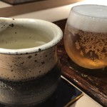 菊鮨 - ビール（小）と横山五十