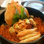 echizenganikaisenryourisemmontemmikuniinkyojo - 「セイコガニの蟹飯と名物そばセット」の　セイコ蟹飯