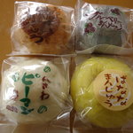 まるかん菓子店 - 変り饅頭４種。