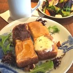 ブリコラージュ ブレッド アンド カンパニー ダイニング・カフェ - 4種のお味のパンドミモーニング、Special version 。いろいろなお味が楽しめます。どちらのお味も、素材が生かされていておいしい♡