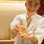 銀座 しのはら - フォアグラ柿最中