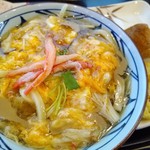 Marugame Seimen - カニ玉餡かけの並、稲荷、蓮根天