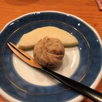 日本料理 たかむら - 秋の名物モンブラン。と、ラフランス。