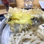 永井 - いも天のアップ。真っ黄色ですっごーく甘い！