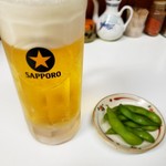 宝龍 - ビールと枝豆