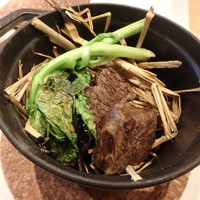RISTORANTE IL NODO - ～岩手県と鎌倉のコラボ～　岩手県短角牛サーロイン　藁　12月早摘み菜の花　玉ねぎ