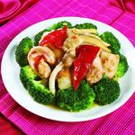 上海豫園 - カニ味噌三種海鮮炒め