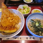 萬蔵庵 - 魚河岸天丼とおそばのセット
