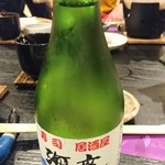 寿司居酒屋 海座 - オリジナルラベルの日本酒
            地元の武内酒造さんのお酒でした。