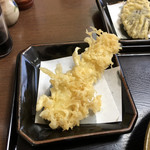 手打ちうどん 袋屋 - イカ天。衣が厚くて残念。