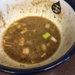 つけめん 玉 - ★味玉つけめん（900円）中盛（0円）★中盛完食後のつけだれ残量
