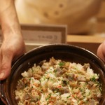 馳走 山傳 - ズワイガニと蓮根の炊き込み