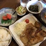 家庭料理居酒屋 よってって - ♪本日の日替り(豚の味噌漬け)¥500＋明太子¥100