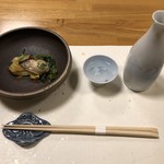 鰻はし本 - 新亀 手造り純米酒 ひやおろしと先付