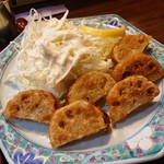 ろばた玄海 - れんこん肉挟み揚げ。