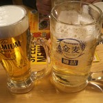 Torikizoku - まずは生ビールで、すかさずメガハイボールへ