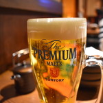 炭火焼肉 たけのうち - 生ビール（ザ・プレミアム・モルツ）