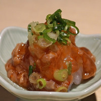 うなぎ 目白ぞろ芽 - イカの酒盗和え