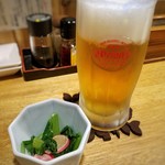 Mimaru - オリオン生ビールとお通し
