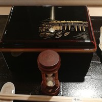 うなぎ時任 - 砂時計の置いてから3分間蒸らします