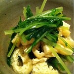 銀座 とよだ - 京水菜と京揚げのお浸し
      