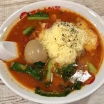 太陽のトマト麺 - 太陽のチーズラーメン￥800＋味付玉子（クーポンで）＋ちびリゾ＋￥130