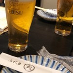 三代目 まる天 - 「生ビール(グラス)」(550円)