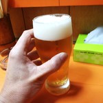 伊乃屋 - 生ビールを持つ我輩の手