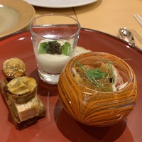 しまなみふれんち Murakami - ◆前菜3種(愛媛県産キャビア、フォア
                グラとバナナ、オマール海老)