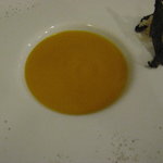 ビストロ プロスペレ アンサンブル - 味平かぼちゃのポタージュ　エゾシカのクリスプベーコン添え