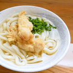 合田うどん - かけ（イリコ出汁）+とり天