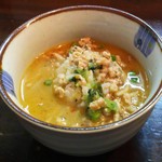 麺庄 - 一口サイズのサービスライス+坦々スープ