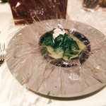 イル ギオットーネ - クエ　大根と菊菜のカルタファタ