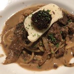 ワインレストラン ドミナス - マグロとタラのスパゲティ モリーユ茸のソース