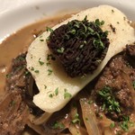 ワインレストラン ドミナス - マグロとタラのスパゲティ モリーユ茸のソース