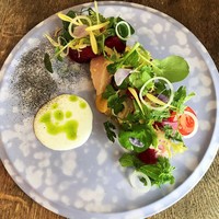 naturam kazuya sugiura - 長崎 ブリのマリネ、焼き茄子、紅くるり大根、ハーブサラダ