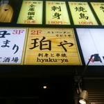 Zenseki Koshitsu Kaisen To Kushiyaki Hyakuya - 店舗看板