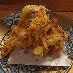 手酌割烹 てら田 - 桜海老と帆立のかき揚げ