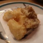 花いち - あをりいかと乾燥芋の天ぷら♪