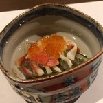 和創 雅 - 先付け北寄貝とイクラなど