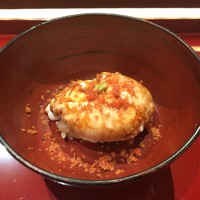 一心鮨 光洋 - 虎河豚の白子(シャリを敷きカラスミをふりかけて)