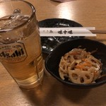 味十味 2号 - ハイボールと蓮根キンピラ