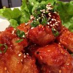 Korean-style sweet and spicy fried chicken (Yannyeom chicken)