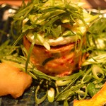 先斗焼 心 - 先斗焼き「先斗九条ネギ大根おろし」
      ('2018.11月)