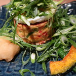 先斗焼 心 - 先斗焼き「先斗九条ネギ大根おろし」
      ('2018.11月)